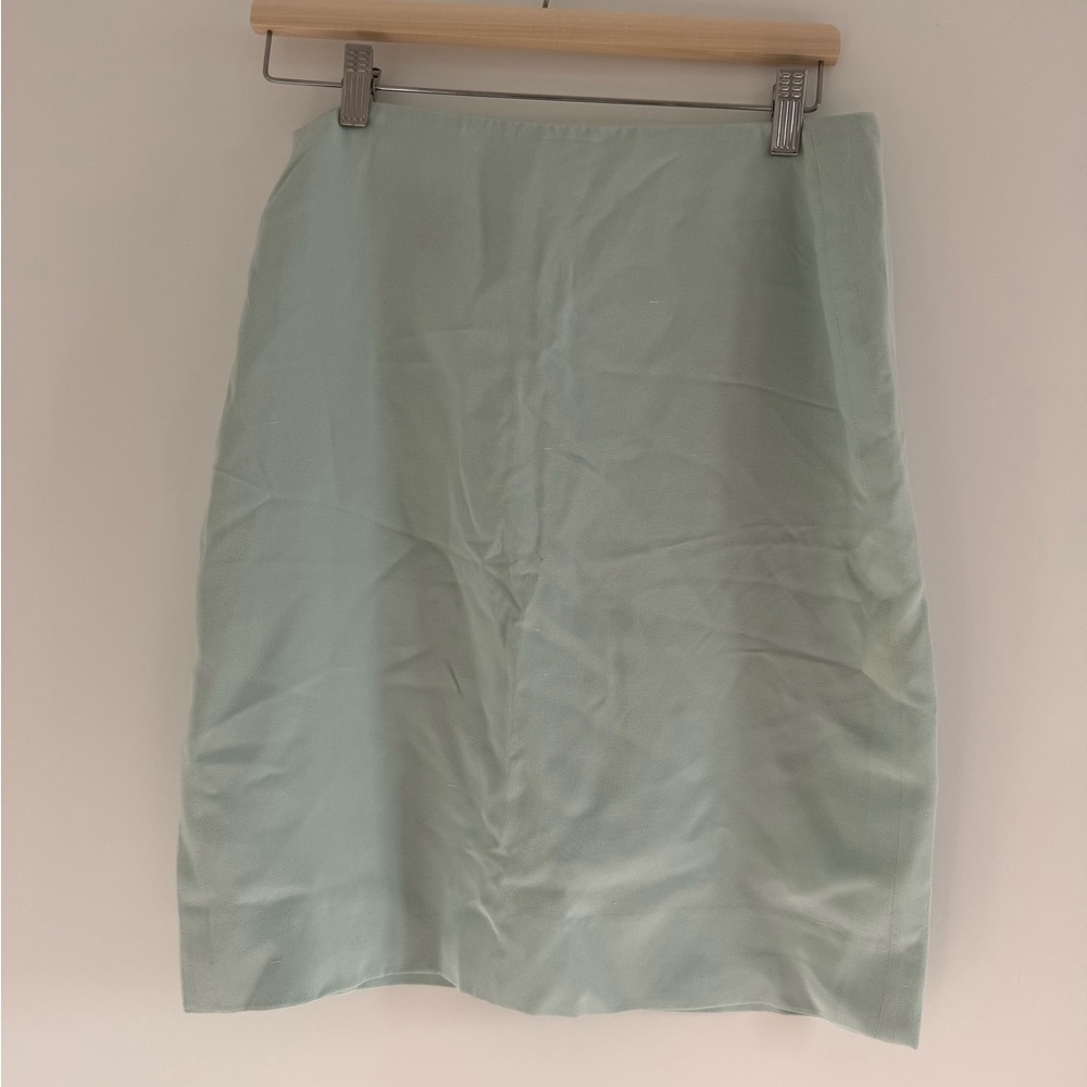 AKRIS Mint Green Silk Skirt